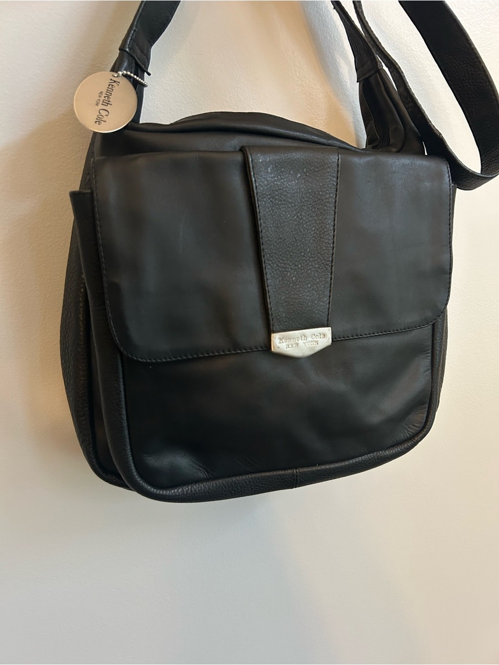 Vintage Y2K Kenneth Cole New York Leather Handbag Purse Shoulder Bag